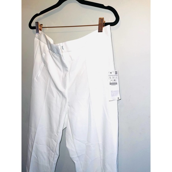 ZARA Women High waisted Cream Pants size L NWT - Picture 8 of 16